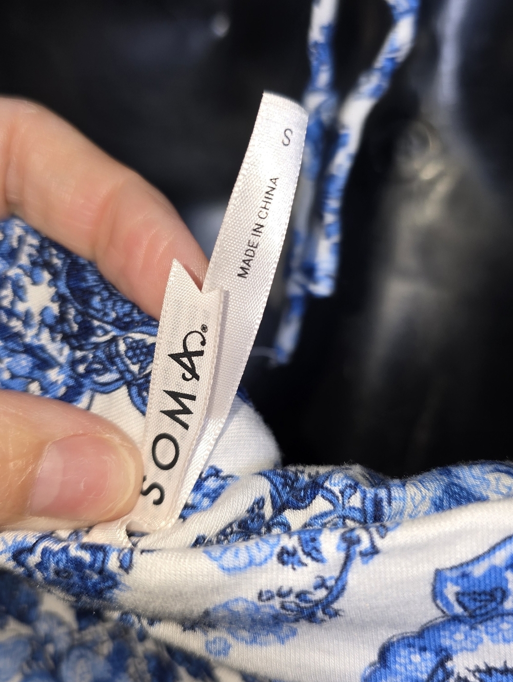 Soma Blue and White Printed Halter Maxi Dress Size Small - Picture 8 of 9